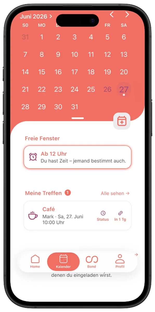 Bondly Kalender Ansicht