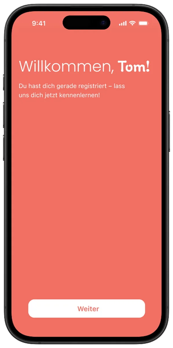 Bondly Erster Login Screen