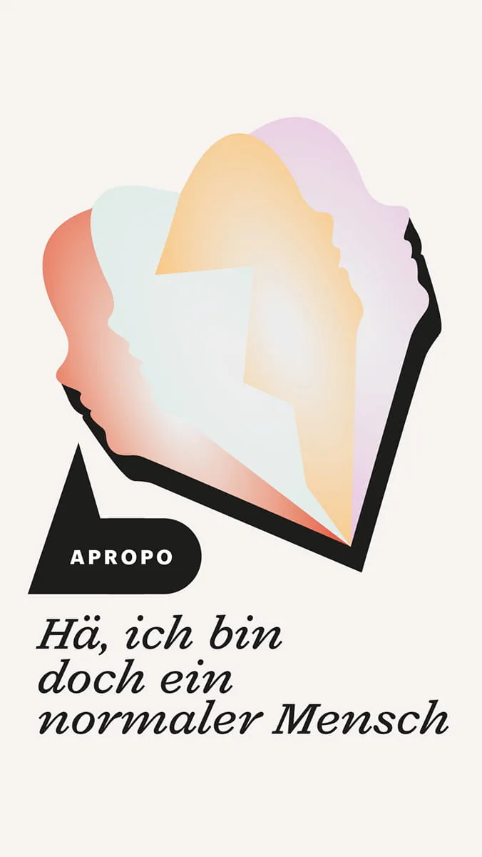 Seitengestaltung mit Text und Illustration. APROPO - Hä, ich bin doch ein normaler Mensch