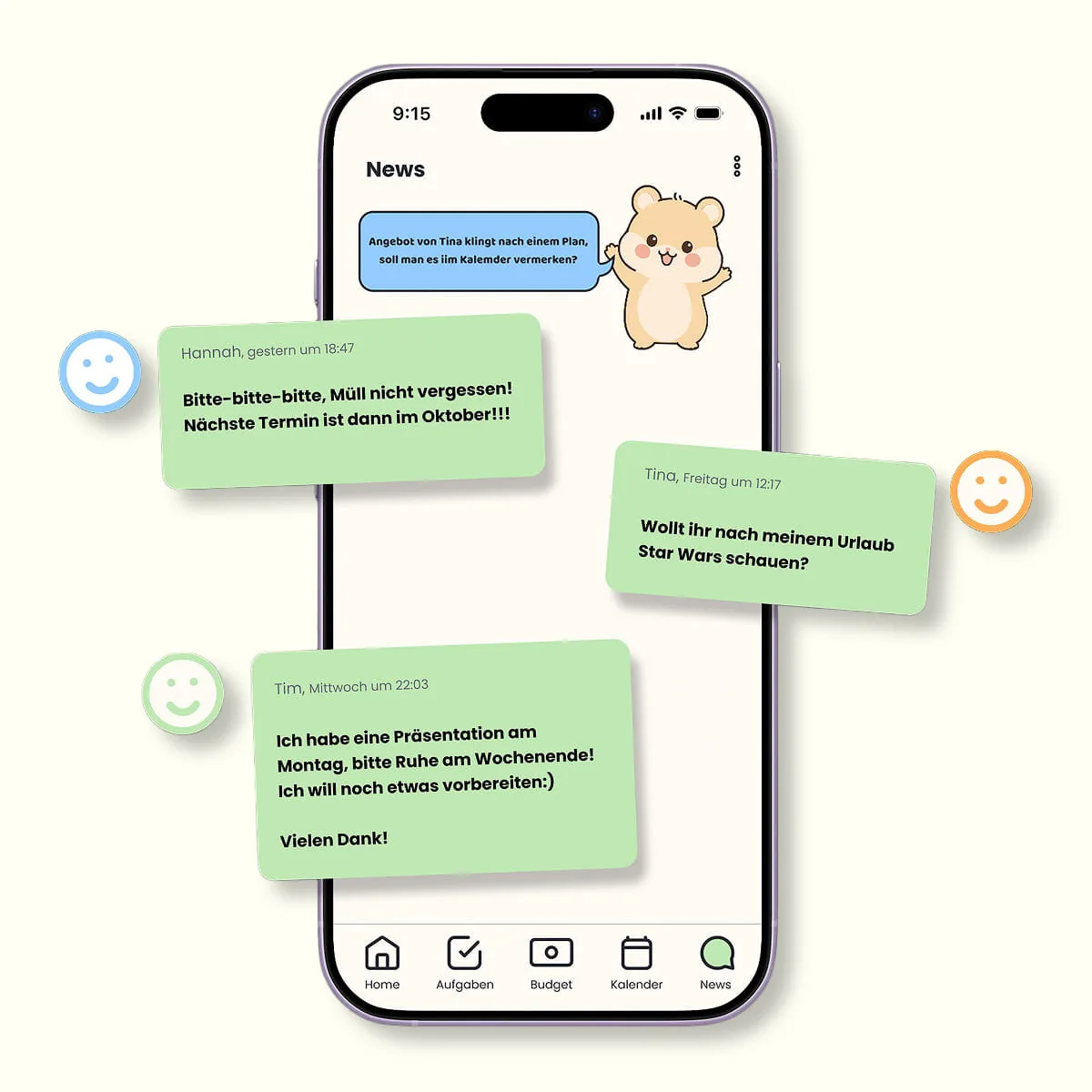 Cohomi Chat Mockup Gestaltung
