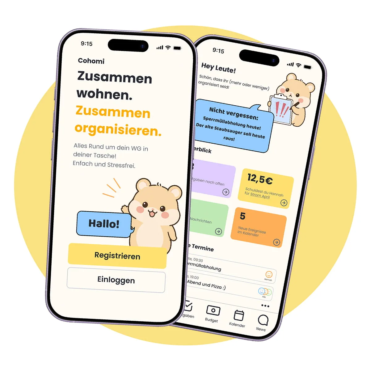 Cohomi App Mockups