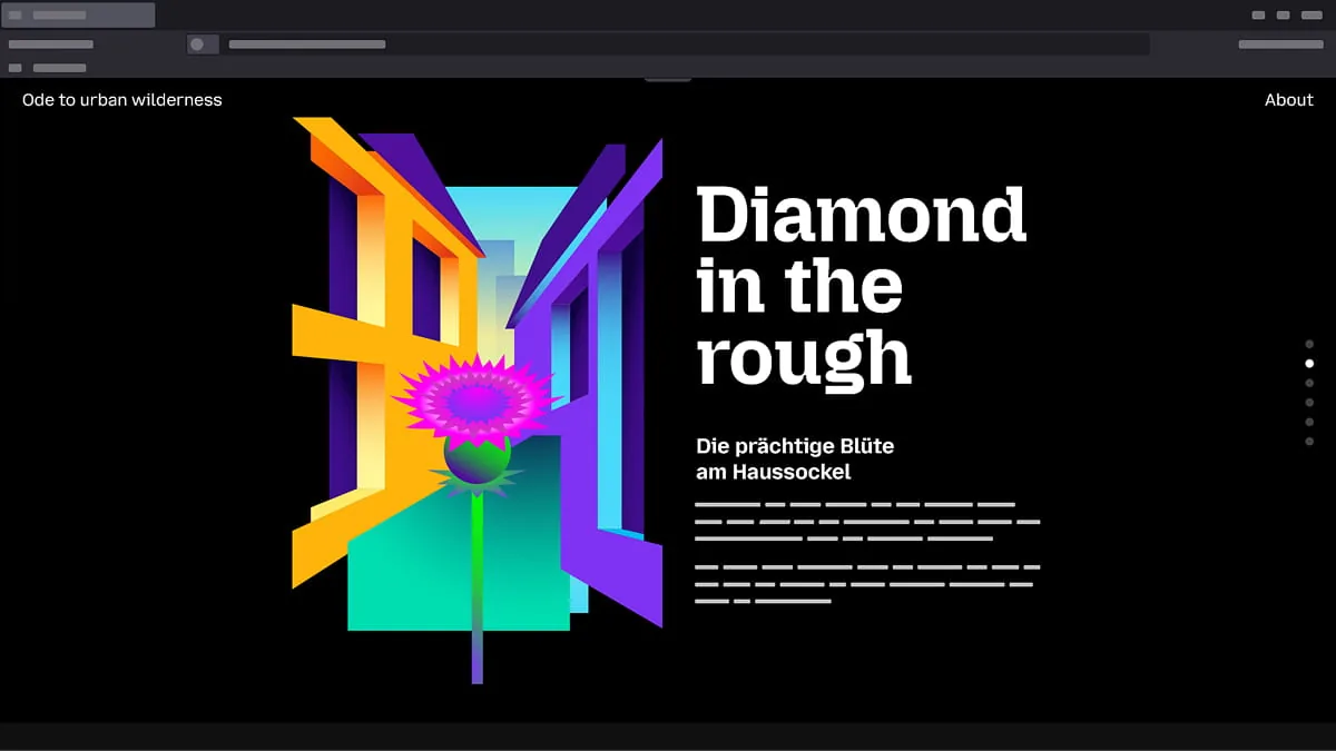Website-Unterseite „Diamond in the rough